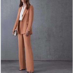 Reiss Nuria Trouser Slacks Rust Wide Leg Pants 10